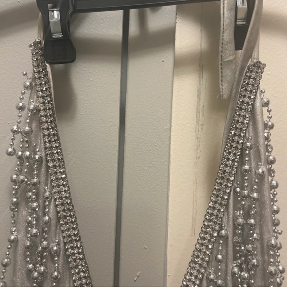 Custom Dress Silver Beaded disco ball prom Dress - Picture 4 of 9